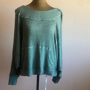 WE THE FREE Teal Crew Neck Sweater